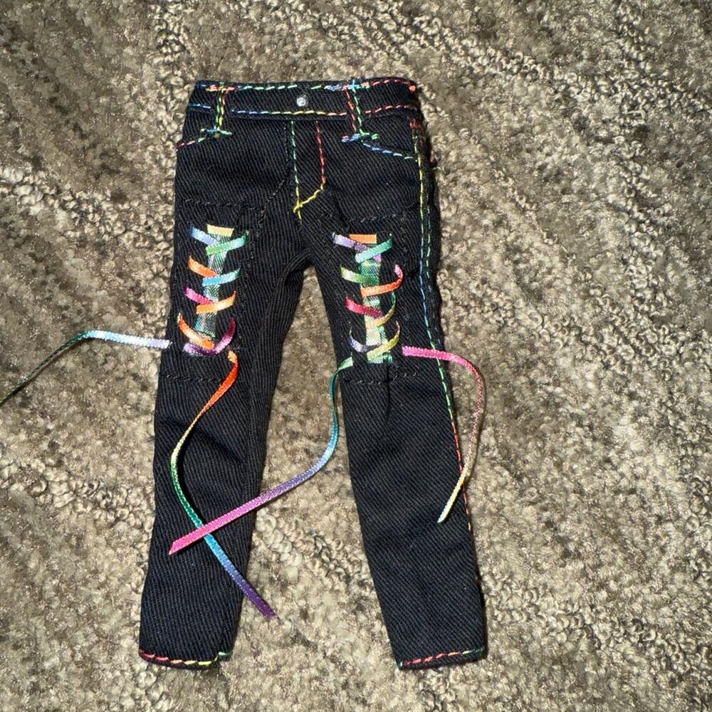 Rainbow High Doll Deluxe Fashion Closet Black Lace Denim Jeans Clothes Fashions